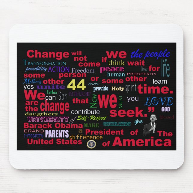 Barack Obama Change quote Mouse Pad (Front)