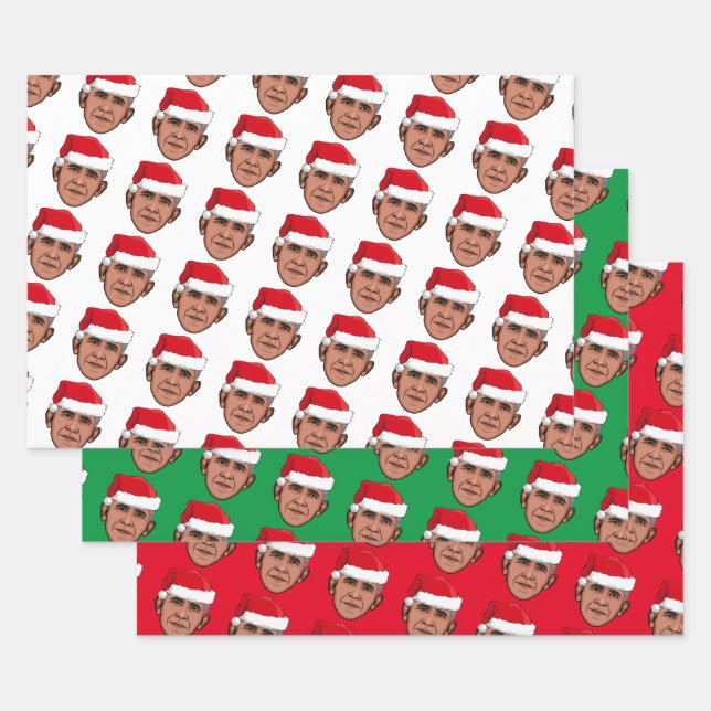 BARACK OBAMA Christmas Wrapping Paper Sheets (Set)