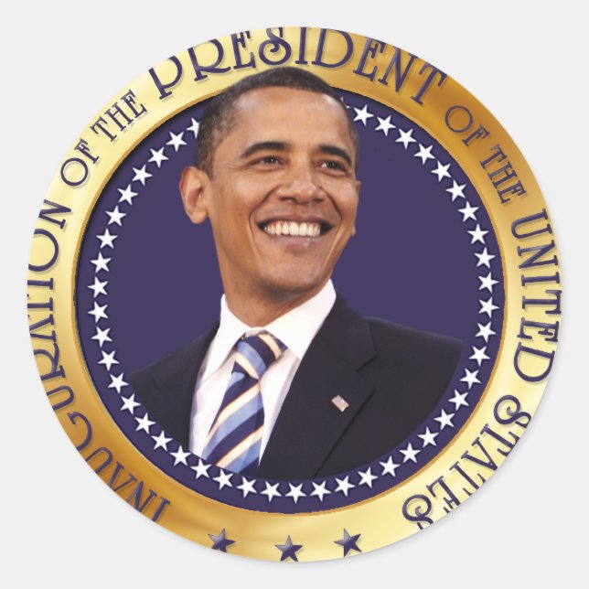 Barack Obama Classic Round Sticker (Front)
