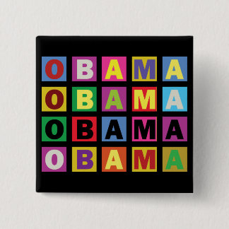 Barack Obama Colorful Rainbow Button