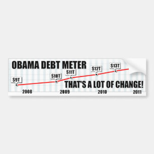 Barack Obama Debt Meter Bumper Sticker