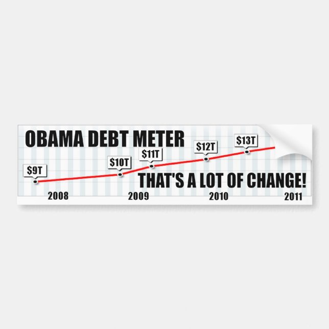 Barack Obama Debt Meter Bumper Sticker (Front)