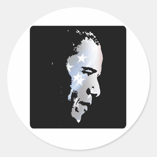 Barack Obama Face Classic Round Sticker (Front)