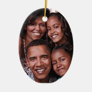Barack Obama & family_ Ceramic Ornament