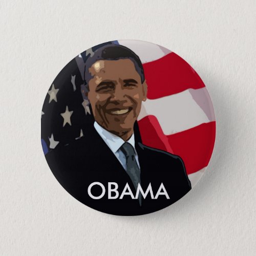 Barack Obama Flag Button