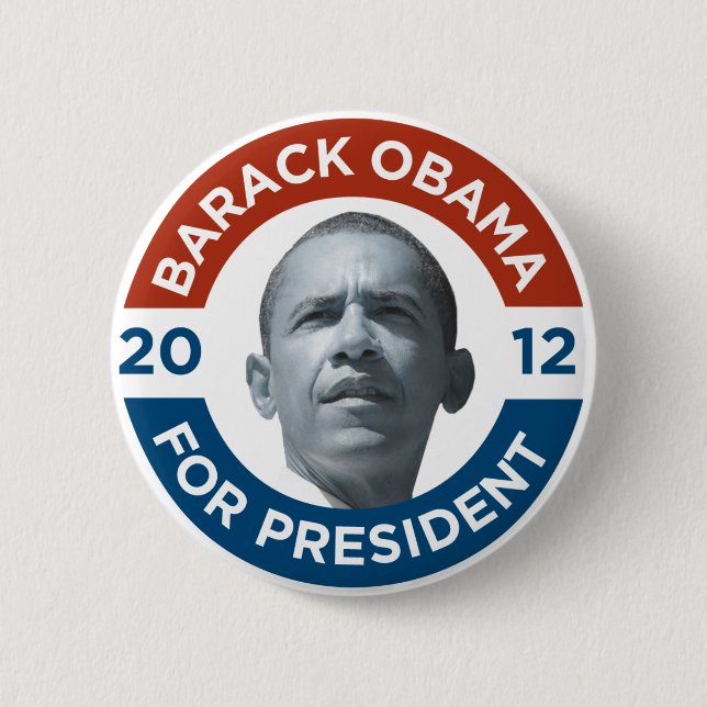 Barack Obama For President 2012 Pinback Button (Front)