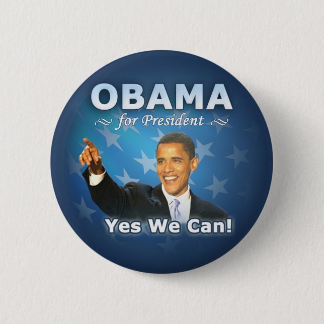 Barack Obama for president Pinback Button (Front)