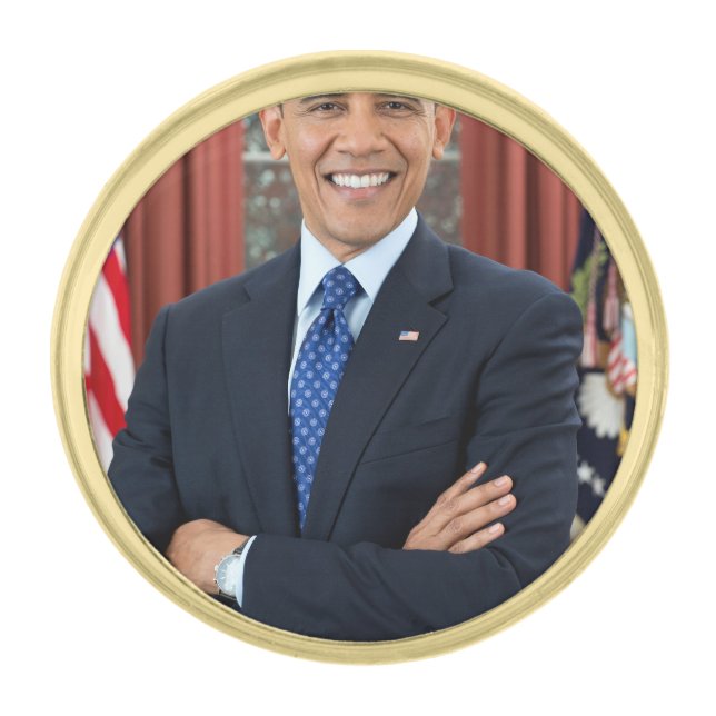 Barack Obama Gold Finish Lapel Pin (Front)