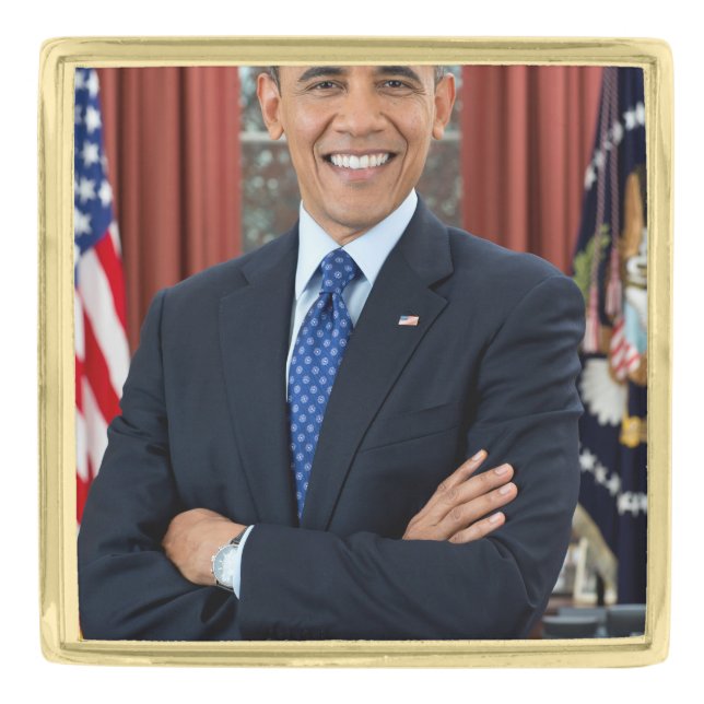 Barack Obama Gold Finish Lapel Pin (Front)