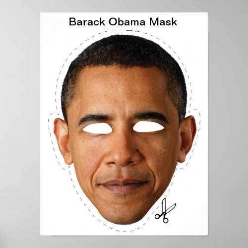 Barack Obama Halloween Mask Poster