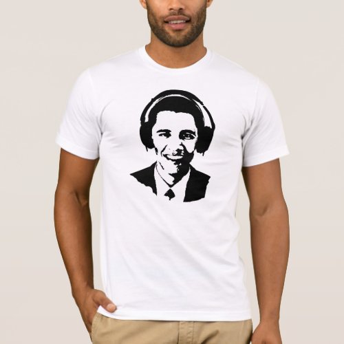 Barack Obama headphones t_shirt