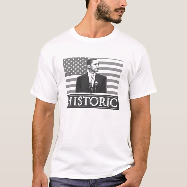 Barack Obama "Historic" T-shirt (white) (Front)