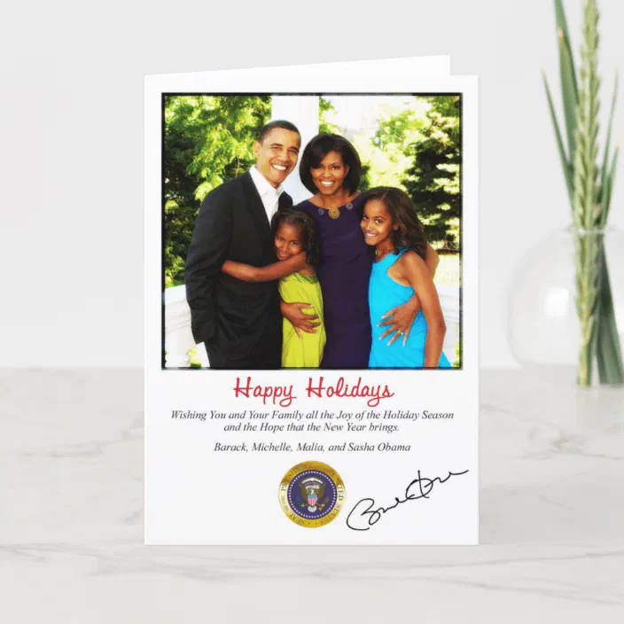 Obama Christmas Card 2022 Barack Obama Holiday Christmas Card | Zazzle.com