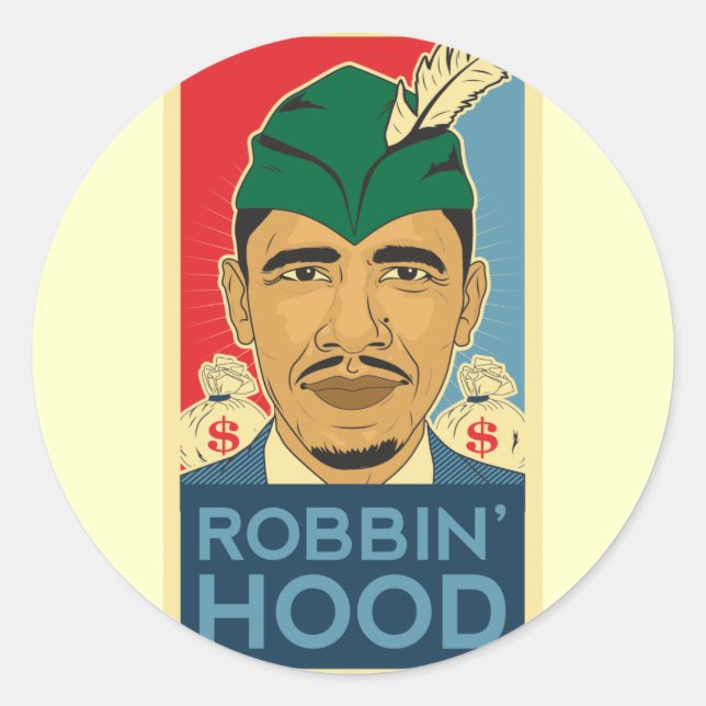 Barack Obama Hood Robin Hood Sticker Barrack Obama (Front)