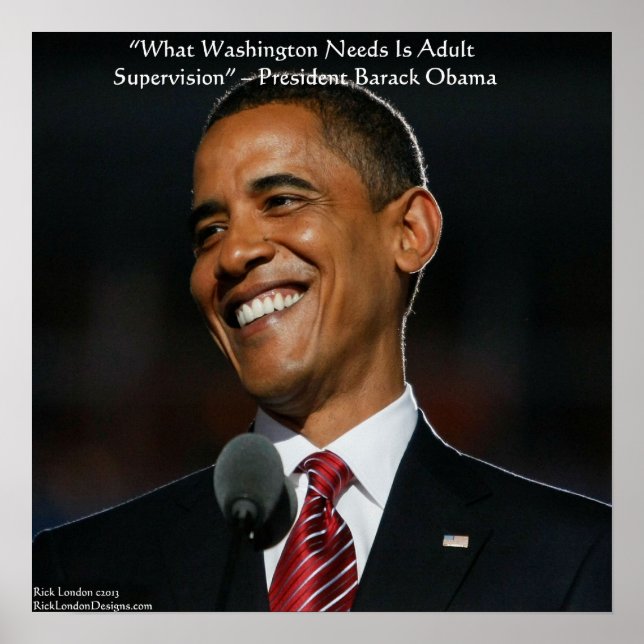 Barack Obama & Humor Quote Poster (Front)