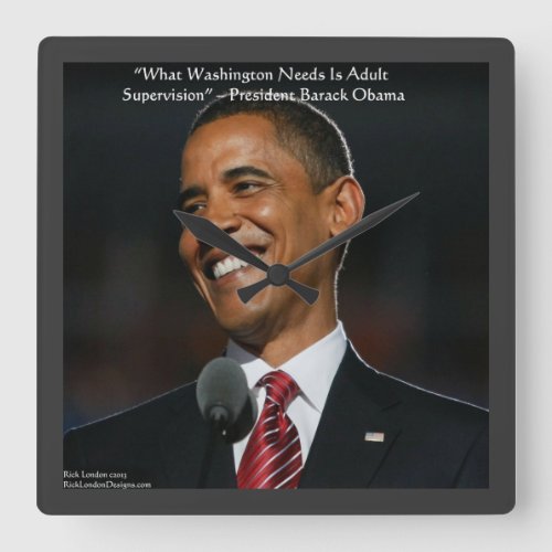 Barack Obama Humor Quote Wall Clock
