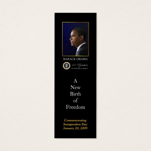 Customizable Barack Obama Inauguration Profile Business Card Template