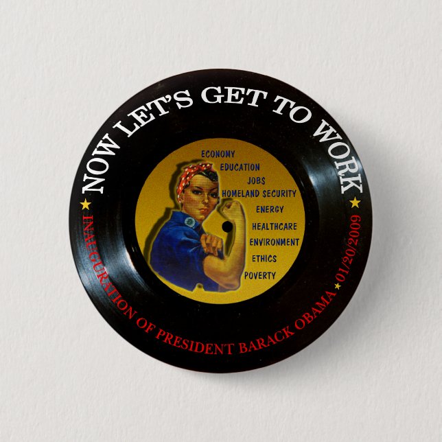 BARACK OBAMA INAUGURATION VINYL BUTTON (Front)
