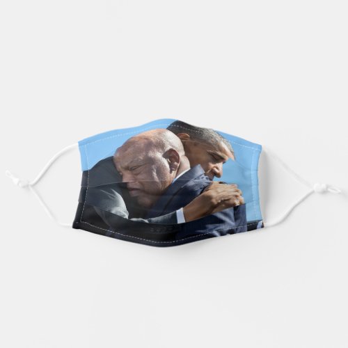 Barack Obama  John Lewis Hugging Adult Cloth Face Mask