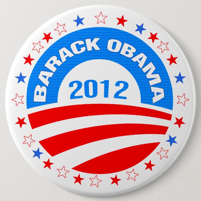 Barack Obama  Logo 2012-Diamond Pattern Texture Pinback Button (Front)