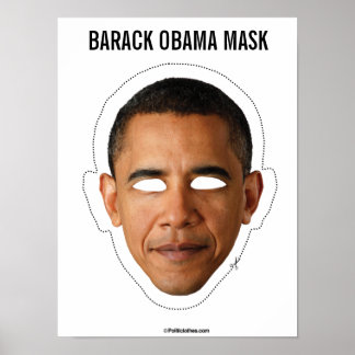 Barack Obama Mask Cutout Poster