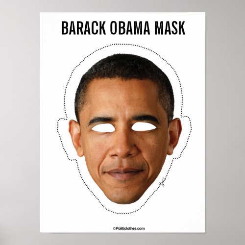 Barack Obama Mask Cutout Poster