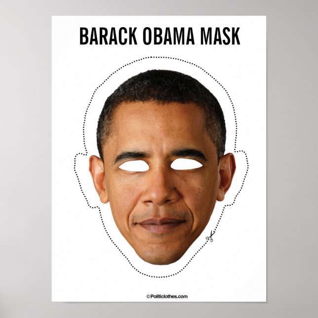 Barack Obama Mask Cutout Poster (Front)