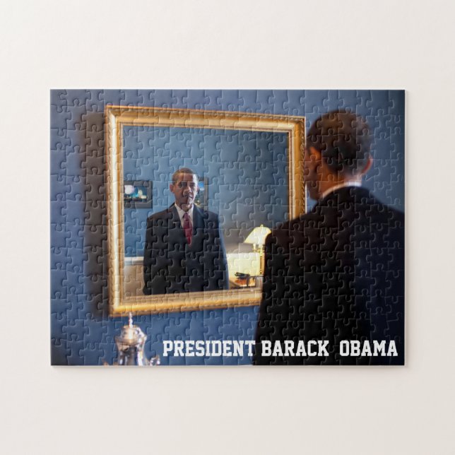 Barack Obama Mirror Reflection Jigsaw Puzzle (Horizontal)