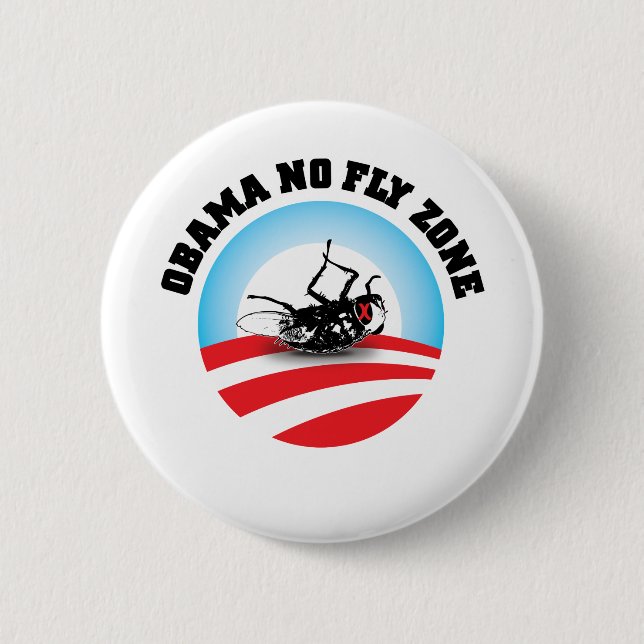 Barack Obama No Fly Zone Pinback Button (Front)