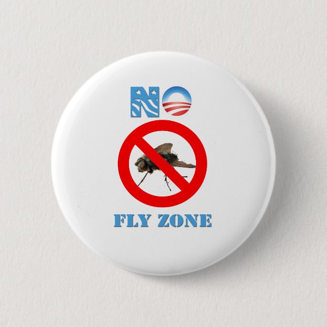 Barack Obama No Fly Zone Pinback Button (Front)
