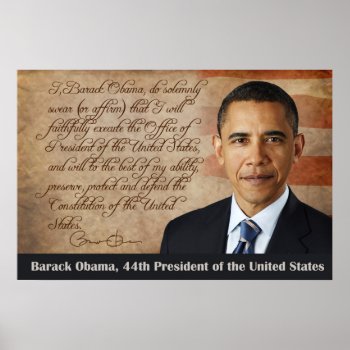 Barack Obama  Oath Of Office Poster by HTMimages at Zazzle