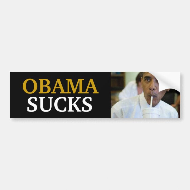 BARACK OBAMA - OBAMA SUCKS BUMPER STICKER (Front)