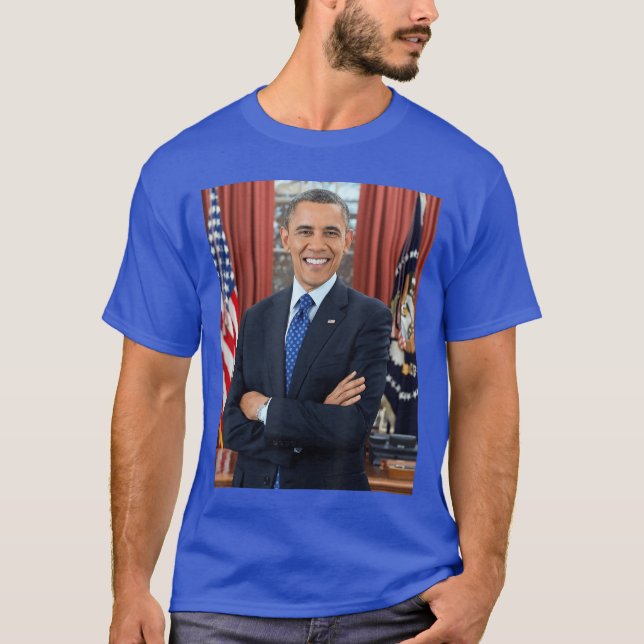 Barack Obama Photo 44th POTUS Patriotic Democrat T-Shirt (Front)