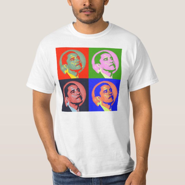 Barack Obama Pop Art T Shirt (Front)