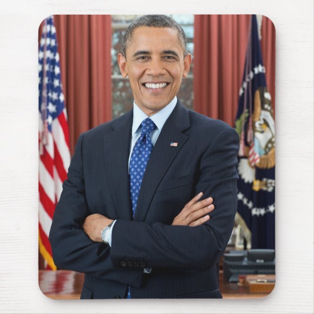 Barack Obama portrait Mouse Pad (Front)
