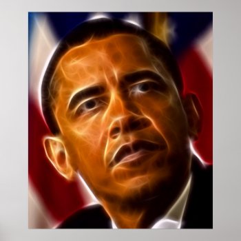 Barack Obama Portrait Poster by TheArtOfPamela at Zazzle