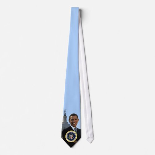 Barack Obama Portrait Pres Seal Power Tie