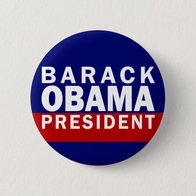 Barack Obama: President! (Pinback Button) Button (Front)