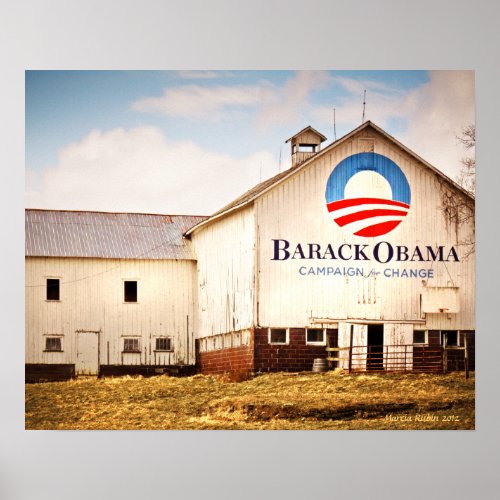 Barack Obama Presidential Campaign Barn Poster