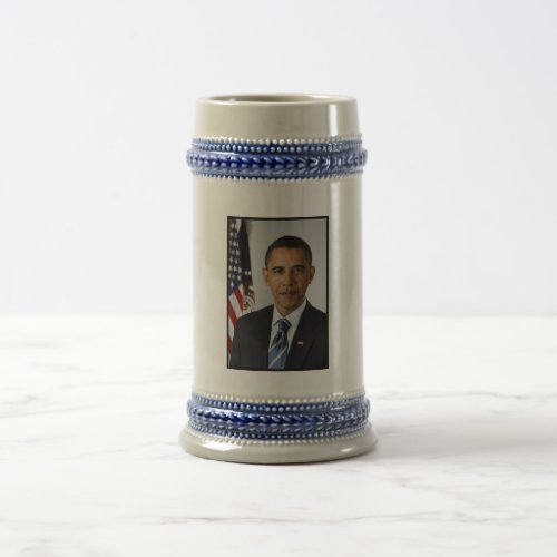 Barack Obama Presidential Portrait Beer Stein