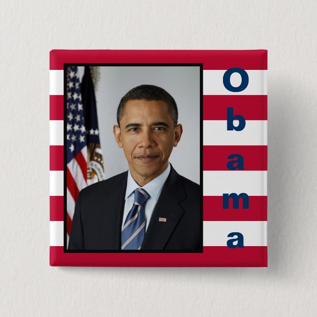 Barack Obama Presidential Portrait Button (Front)