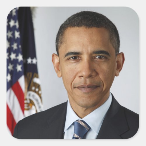 Barack Obama Presidential Portrait Classic Round S Square Sticker