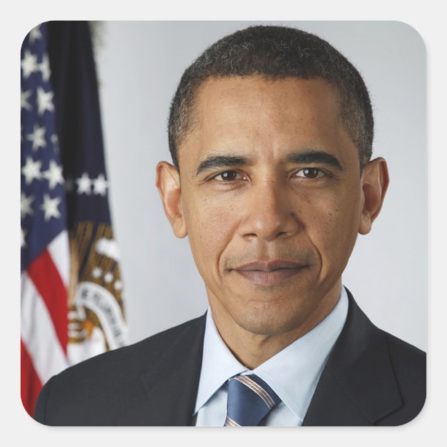 Barack Obama Presidential Portrait Classic Round S Square Sticker (Front)