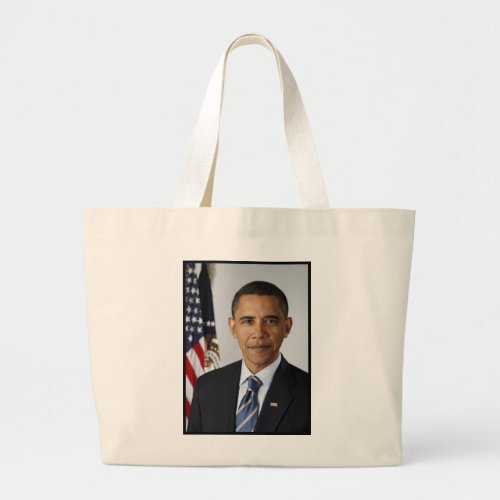 Barack Obama Presidential Portrait Large Tote Bag