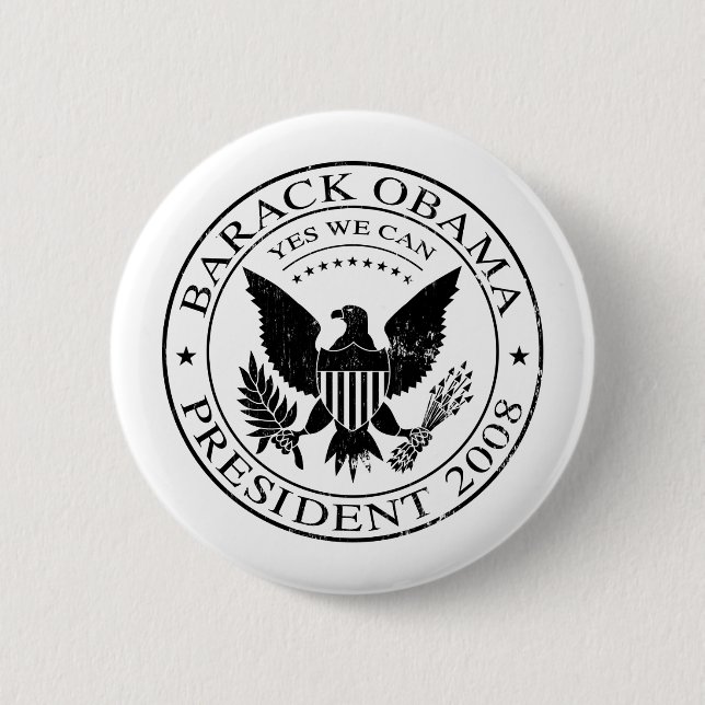 Barack Obama Presidential Seal 2008 Button (Front)