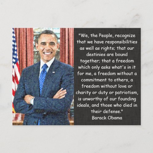Barack Obama Quote Postcard