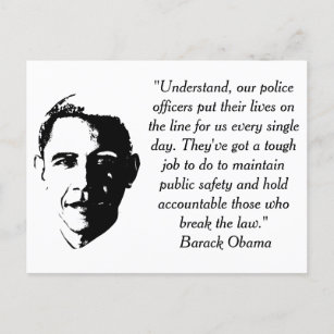 Barack Obama Quote with American Flag Postcard