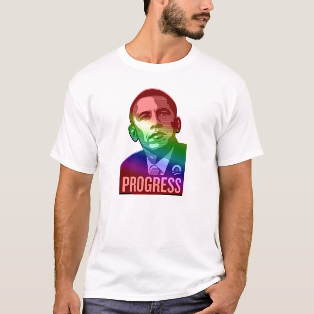 Barack Obama Rainbow Support T-Shirt (Front)