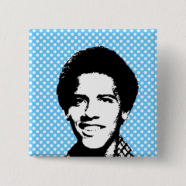 Barack Obama retro Pinback Button (Front)