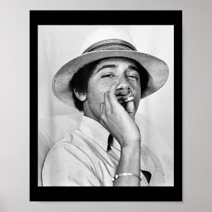 Barack Obama Retro Vintage Young Obama Smoking In  Poster